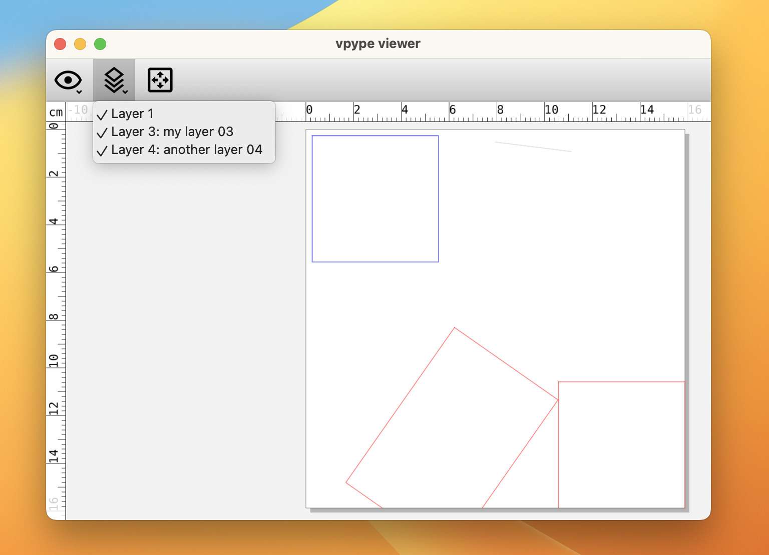 vpype displaying a SVG and its layers
