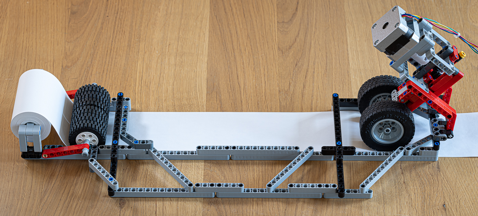 photograph of the LEGO feeder assembly