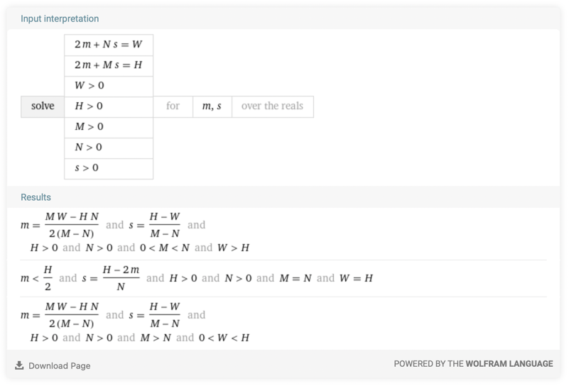 equation solved by Wolfram Alpha